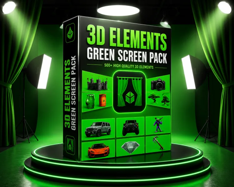 3D VFX Green Screen Pack (30+ Drag & Drop Elements) | Mobile + PC | All Editing Apps